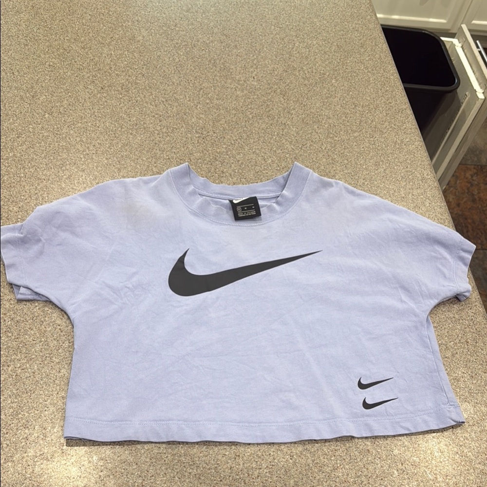 Nike Lavender Crop Top with Black Swoosh